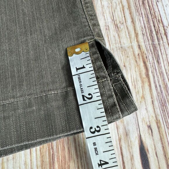 Kuhl STIRR ADVENTURE Size 12 Olive Green Knee Length Jean Denim Skirt 33x18.5 - Picture 5 of 10